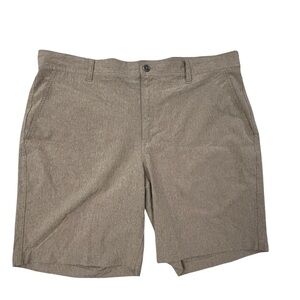 32 COOL Men's Tan Stretch Performance Hybrid Shorts 38 Casual 9” Inseam